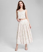 Now This Womens Sleeveless Eyelet Tank Top Midi Skirt Exclusively At Macys