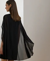 Lauren Ralph Women's Cape Georgette Cocktail Dress