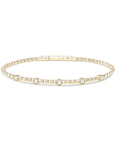 Diamond Station Bezel Flexible Bangle Bracelet (1/3 ct. t.w.) in 10k Gold