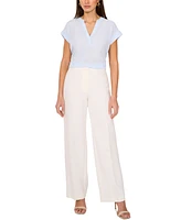 Vince Camuto Women's Split-Neck Short-Sleeve Blouse