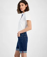 Nautica Jeans Women's 9" Cuffed Denim Shorts