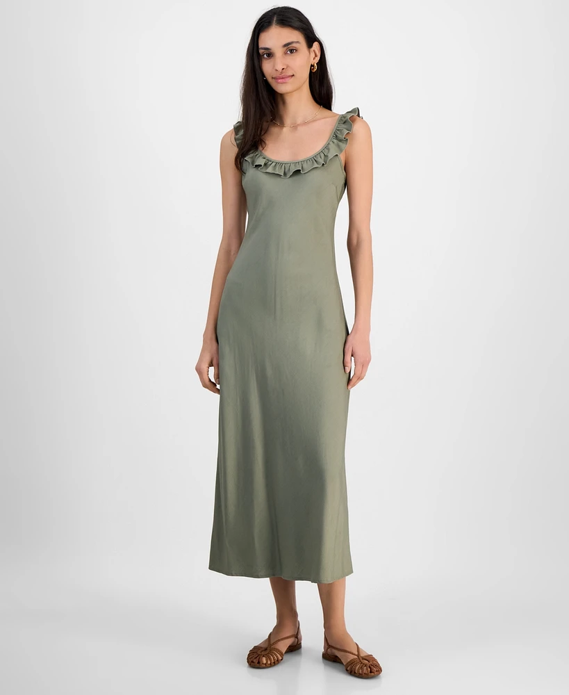 And Now This Women's Ruffle-Trim Scoop-Neck Slip Dress, Exclusively at Macy's