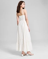 And Now This Women's Lace-Inset Fit & Flare Maxi Dress, Exclusively at Macy's