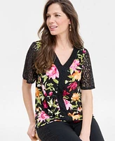 Jm Collection Womens Printed Top Capri Pants Exclusively At Macys