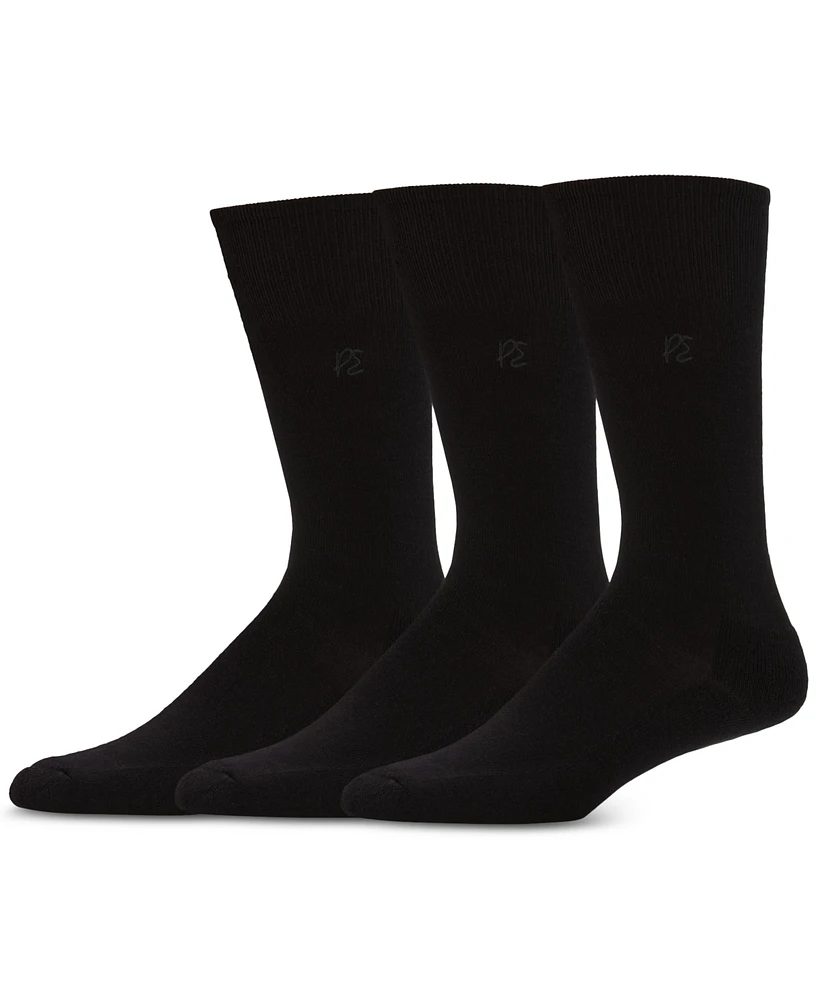 Perry Ellis Portfolio Men's 3-Pk. Flat Knit Stretch Solid Crew Socks