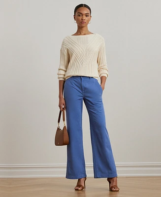 Lauren Ralph Lauren Women's Cotton Twill Wide-Leg Pants