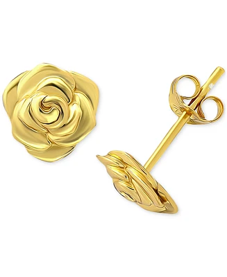 Giani Bernini Rose Stud Earrings Sterling Silver or 18k Gold-Plated Silver, Exclusively at Macy's