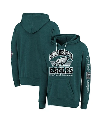 Majestic Men's Midnight Green Philadelphia Eagles Super Bowl Lix Champions Sonder Tri-Blend Pullover Hoodie