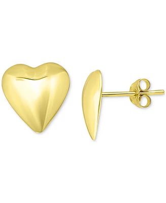 Giani Bernini Sculptural Heart Stud Earrings Sterling Silver or 18k Gold-Plated Silver, Exclusively at Macy's