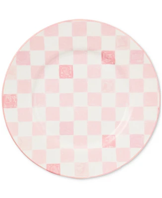 Mackenzie-Childs Pink Check Dinner Plate