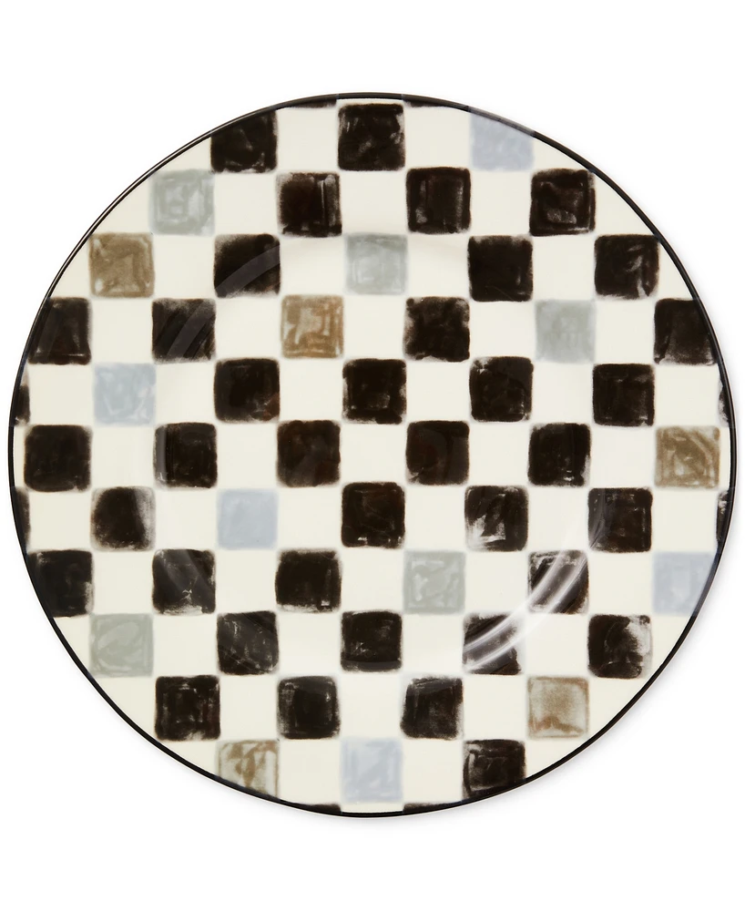 Mackenzie-Childs Black Check Dinner Plate