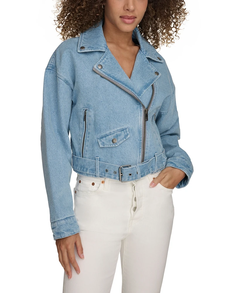 Levi's Women's Cropped Denim Moto Jacket