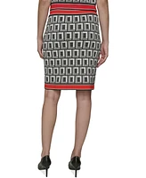 Karl Largerfeld Paris Women's Geo-Print Knit Pencil Skirt