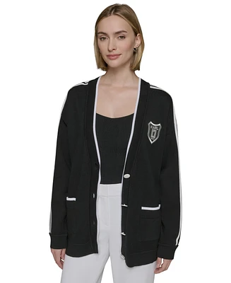 Karl Lagerfeld Paris Women's Varsity Patch Cardigan