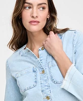 Nautica Jeans Women's Collarless Denim Jacket