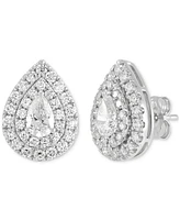 Grown With Love Lab Grown Diamond Pear & Round Double Halo Earrings (1-1/2 ct. t.w.) in 14k White Gold