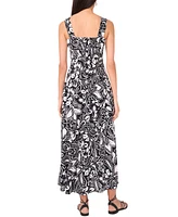 Vince Camuto Women's Printed Square-Neck Tiered Sleeveless Maxi Dress