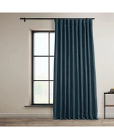 Half Price Drapes Story Blue Extra Wide Textured Faux Linen Room Darkening Curtain