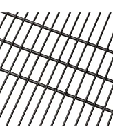 Round Outdoor Fire Pit Cooking Grate - Heavy-Duty Black Steel Grilling Rack - 40-Inch