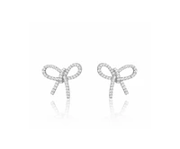Bow Studs Silver and Cubic Zirconia