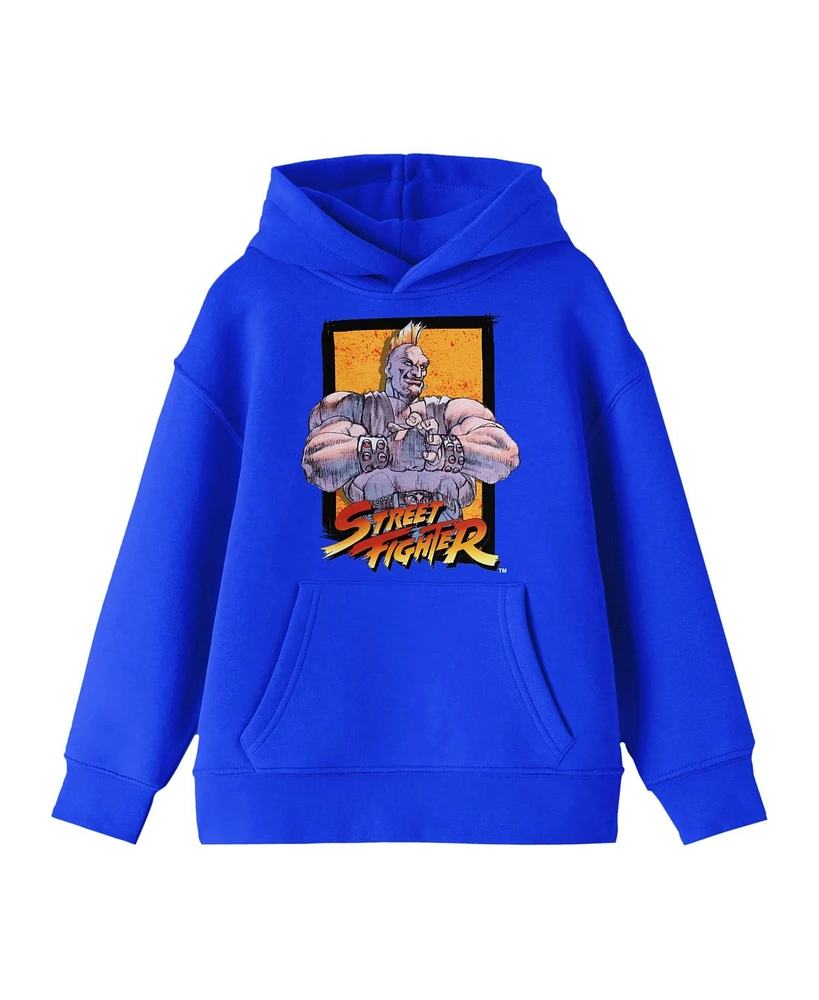 Street Fighter Birdie Character Art Boy's Royal Blue Sweatshirt-xl