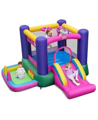 6-in-1 Inflatable Bounce House with Slide, Ball Pit, and Multiple Fun Features for Kids