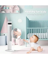 Kismile Tower Fan Portable Electric Oscillating Fan Quiet Cooling Remote Control Standing Bladeless Floor Fans 3 Speeds Wind Modes Timer Bedroom Offic