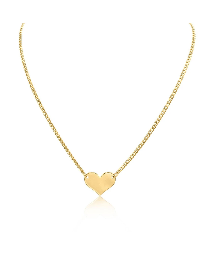 Non-Tarnishing 14k Gold Filled Curb Chain with Heart Connector