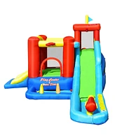 9-in-1 Inflatable Kids Water Slide Bounce House with 860W Blower