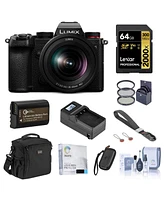 Panasonic Lumix Dc-S5 Mirrorless Camera with S 20-60mm L-Mount Lens Bundle with 64GB Uhs-ii V90 Sd Card, Card Case, Bag, Wrist Strap, Extra Battery, C