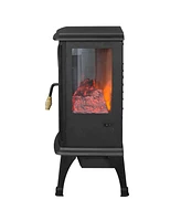 LifeSmart 1500W Large Room 3-Sided Mobile Electric Infrared Stove Heaters (Pair)