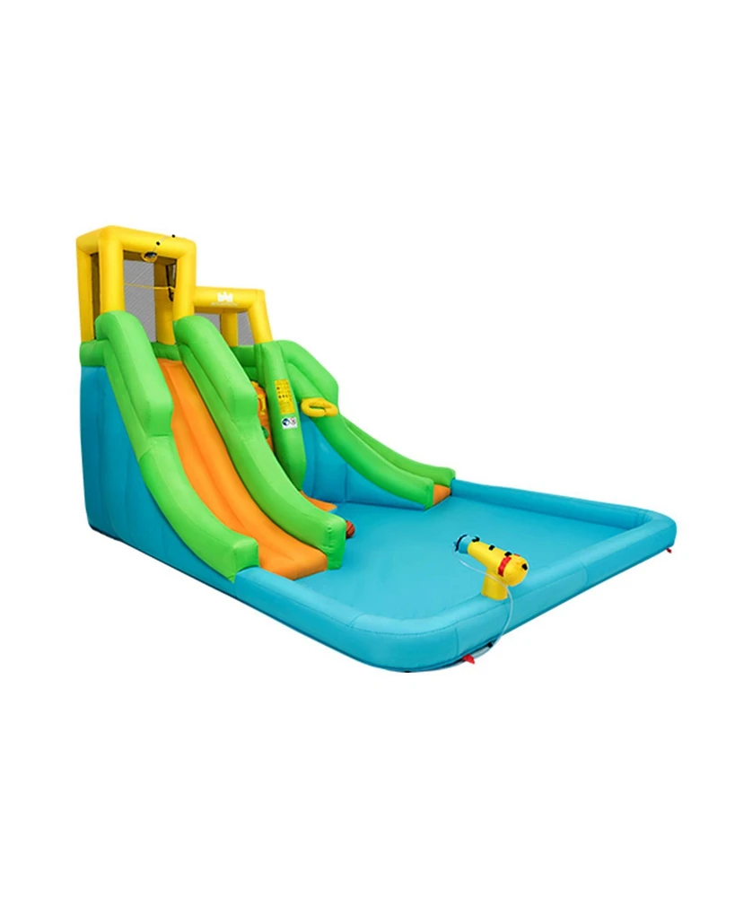 Inflatable Water Park Bounce House with Climbing Wall Fun Outdoor Playset