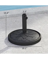 Outsunny Round Patio Umbrella Base, 26 lbs Resin Umbrella Sd,