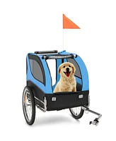 Dog Bike Trailer Foldable Pet Cart with 3 Entrances for Travel