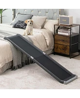 63 Feet Upgrade Folding Pet Ramp Portable Dog Ramp with Steel Frame