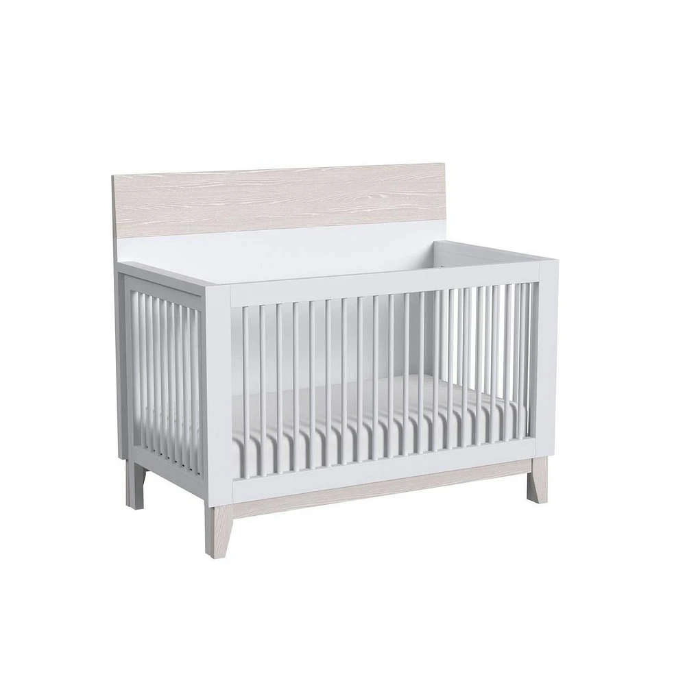 Westwood Design Rowan Modern Wood Convertible Crib in Ash Linen White Finish