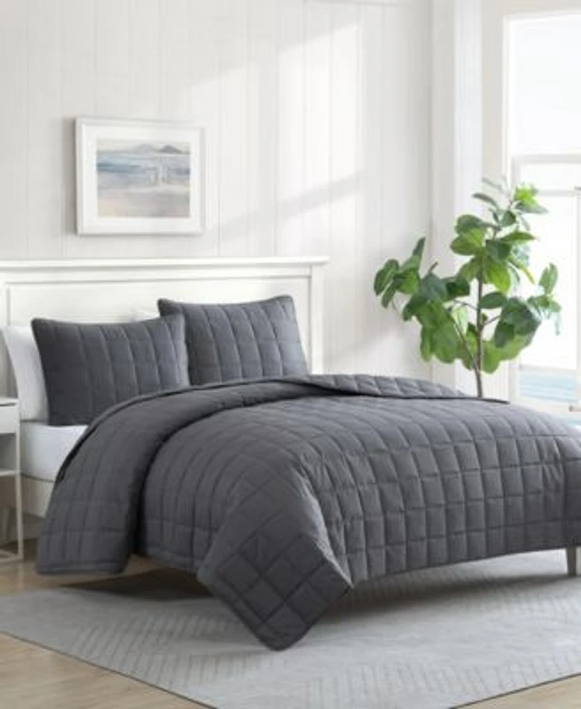Nautica Solid Brushed Micro Jersey Quilt Set