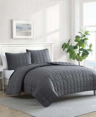 Nautica Solid Brushed Micro Jersey Quilt Set