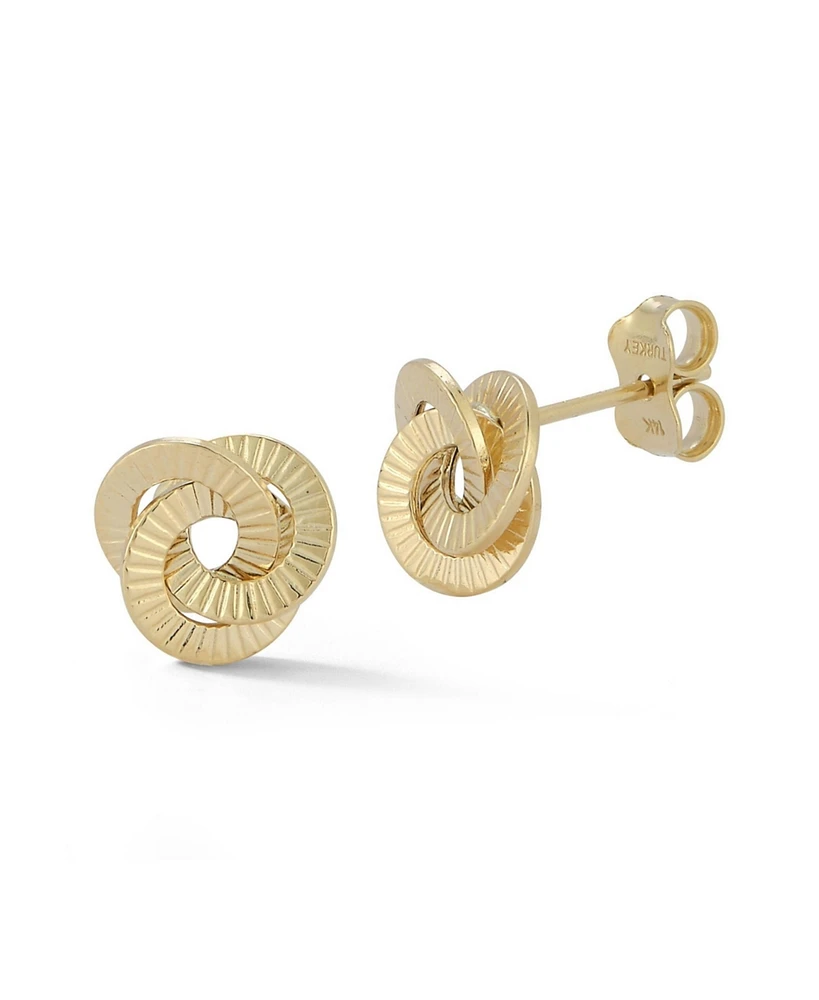 Rachel Zoe Fine Jewelry 14K Gold Ribbed Love Knot Stud Earrings