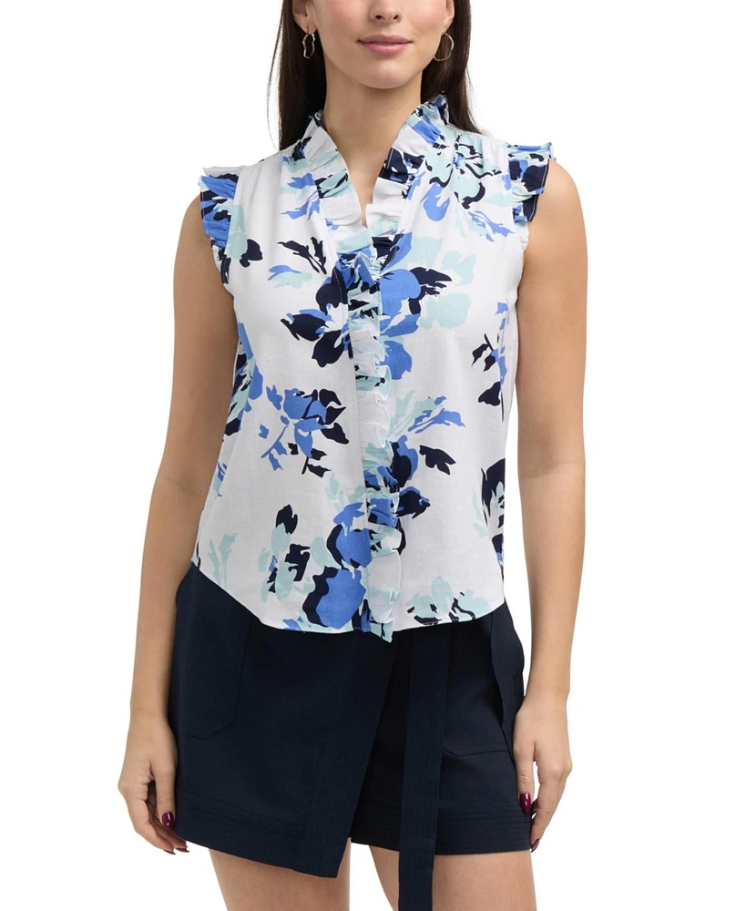 Ellen Tracy Women's Shirt with Ruffle Detail