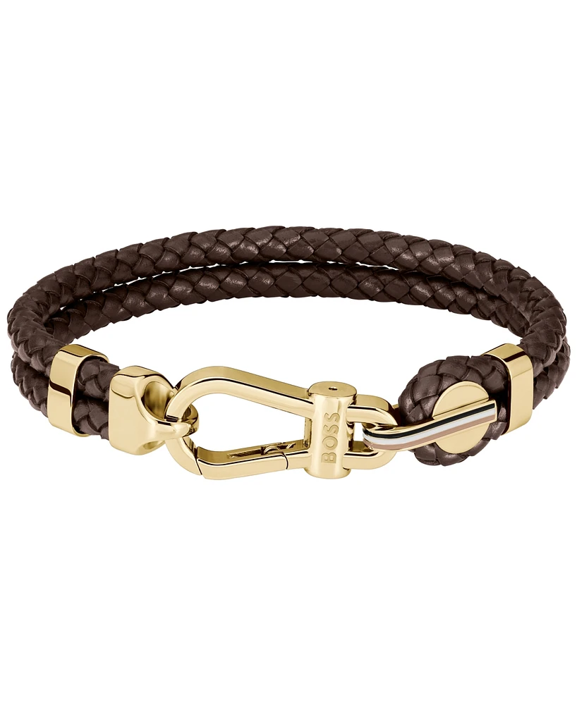 Hugo Boss Men's Ares Prime Brown Leather Bracelet