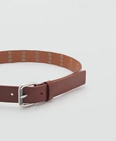 Mango Women's Stud Leather Belt