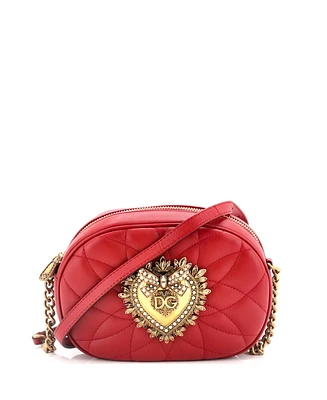 Pre-Owned Dolce & Gabbana Small Devotion Camera Bag Quilted Leather