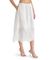 Steve Madden Women's Anaisa Tie-Waist Eyelet Midi Skirt