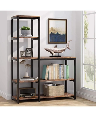 Tribesigns 5-Tier Bookshelf, Ladder Corner Bookshelves Etagere Bookcase, 8 Shelves Display Rack Storage Shelf for Living Room Home Office