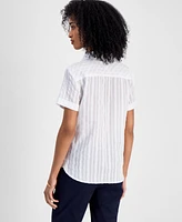 Tommy Hilfiger Women's Striped Cotton Camp Shirt