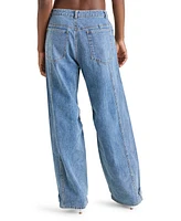 Steve Madden Women's Tre Cotton High-Rise Wide-Leg Jeans