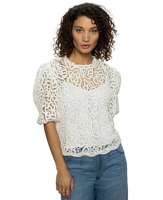 Sanctuary Women's Cherished Short-Sleeve Lace Top