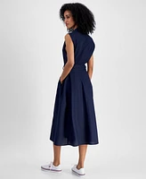 Tommy Hilfiger Women's Lace-Detail Cotton Shirt Dress
