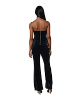 Bebe Women's Strapless Velvet Jumpsuit
